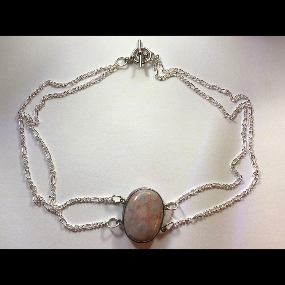 Pink marble choker